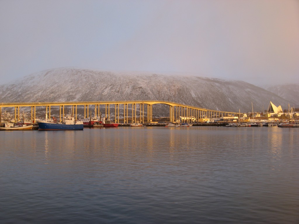 Tromsøbrua and Ishavskatedralen in Tromsø