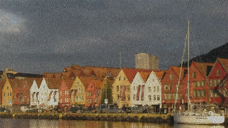 Picture of Bergen, Norway; Mosaic effect