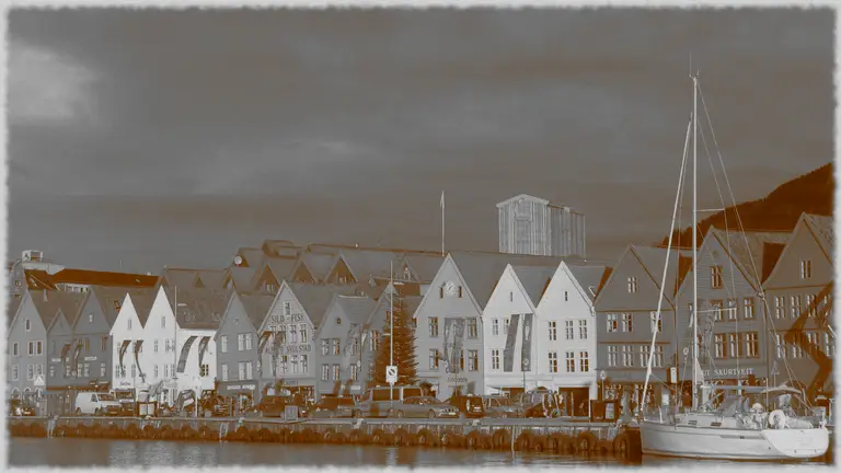 Picture of Bergen, Norway; Old Photo effect