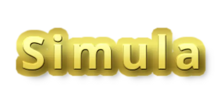Glossy Text Example «Simula»